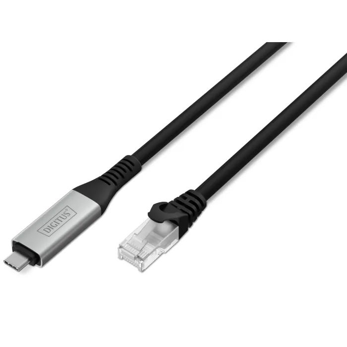 Дата кабель USB-C to RJ45 Ethernet 2.0m CAT6A S/FTP 1Gbps LSZH Digitus (AK-300601-020-S)