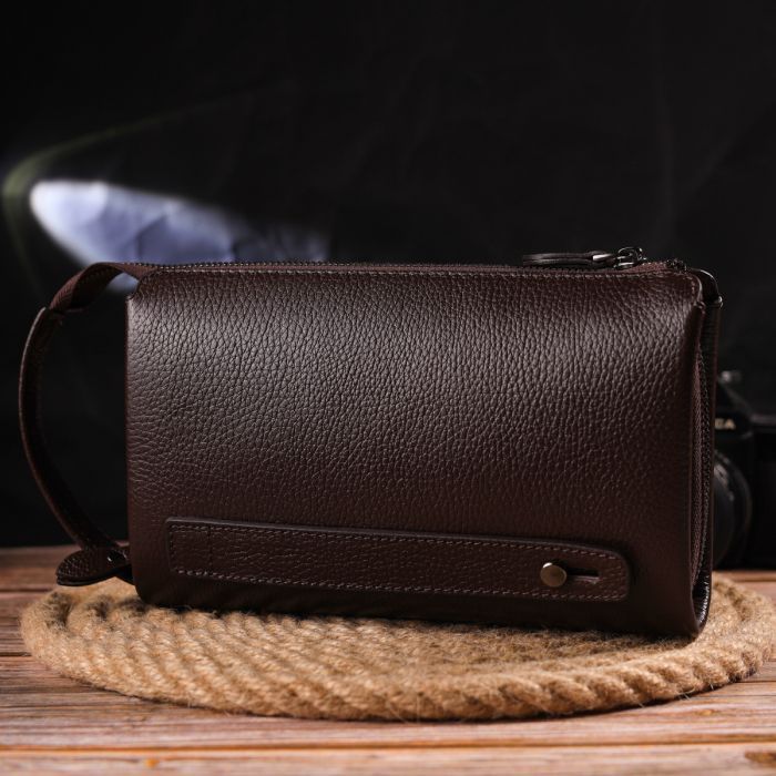 Сумка Canpellini Из натуральной кожи Коричневая (21559) изображение 11