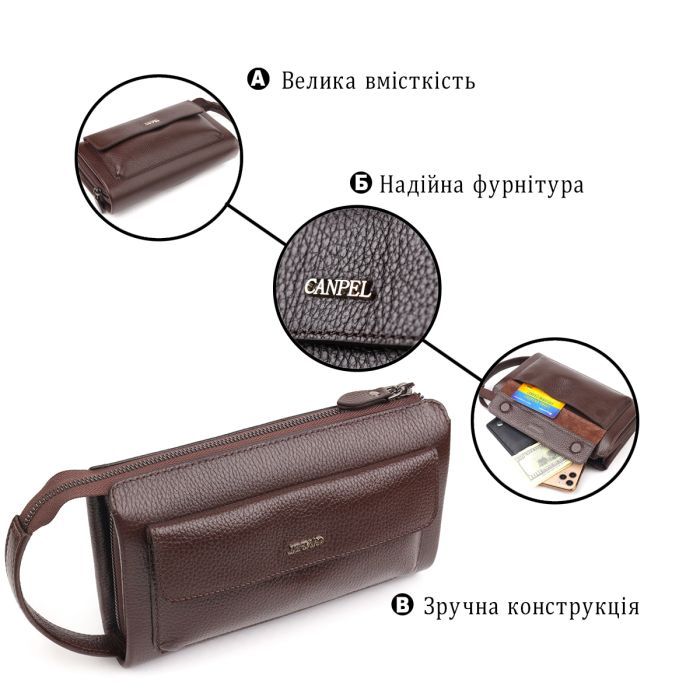 Сумка Canpellini Из натуральной кожи Коричневая (21559) изображение 4