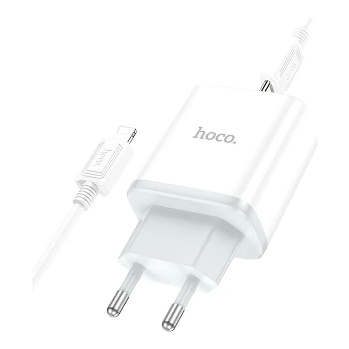 Зарядное устройство HOCO C104A USB-C PD20W + cable USB-C to Lightning white (6931474782908)