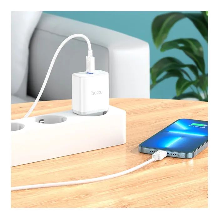 Зарядное устройство HOCO C104A USB-C PD20W + cable USB-C to Lightning white (6931474782908) изображение 8