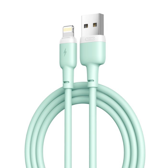 Дата кабель USB 2.0 AM to Lightning 1.0m 2.1A silicone black XO (NB208-L-1-BK)