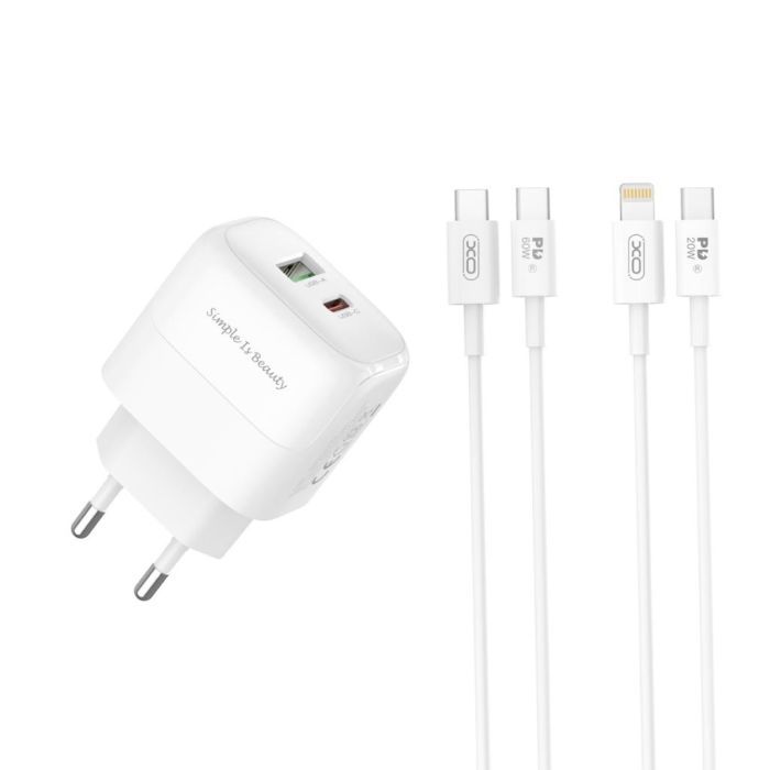 Зарядное устройство XO 1xUSB QC3.0 + 1xUSB-C PD20W (XO-QC37) изображение 2
