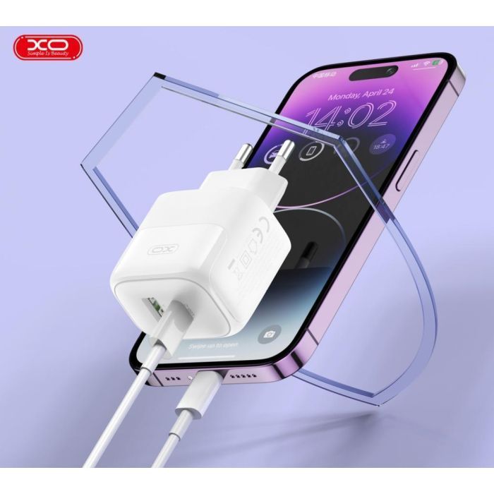 Зарядное устройство XO 1xUSB QC3.0 + 1xUSB-C PD20W (XO-QC37) изображение 4