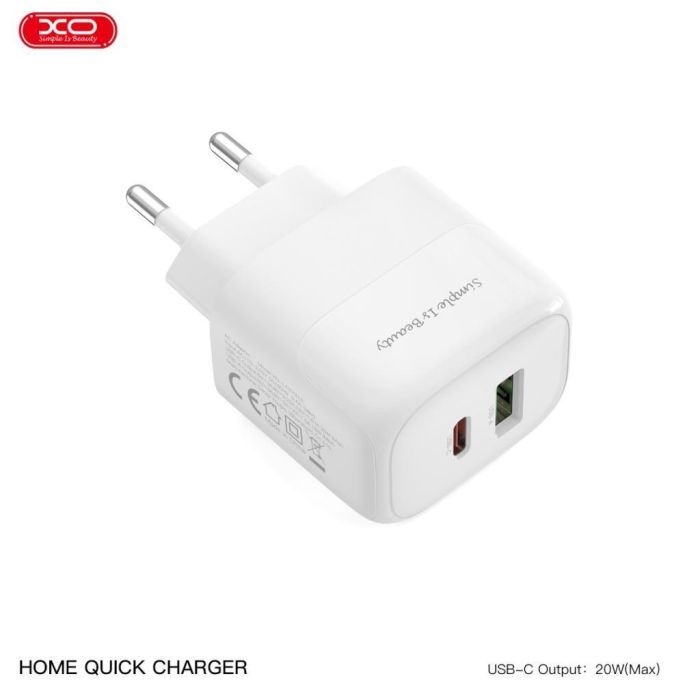 Зарядное устройство XO 1xUSB QC3.0 + 1xUSB-C PD20W (XO-QC37) изображение 6