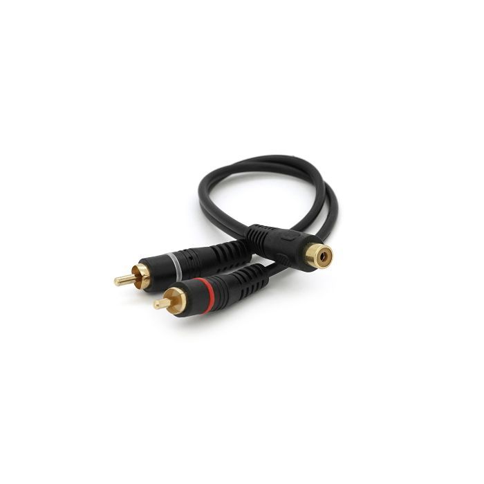 Кабель мультимедійний 1xRCA F to 2xRCA M 0.2m black Voltronic (YT-RCA(F)/2хRCA(M)-0,2CuB)