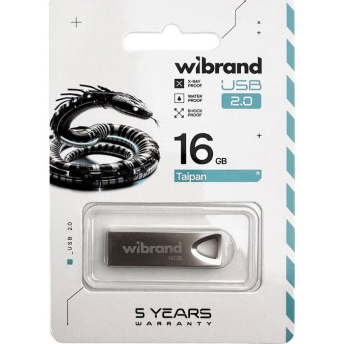 USB флеш накопитель Wibrand 64GB Taipan Silver USB 2.0 (WI2.0/TA64U2S) изображение 3
