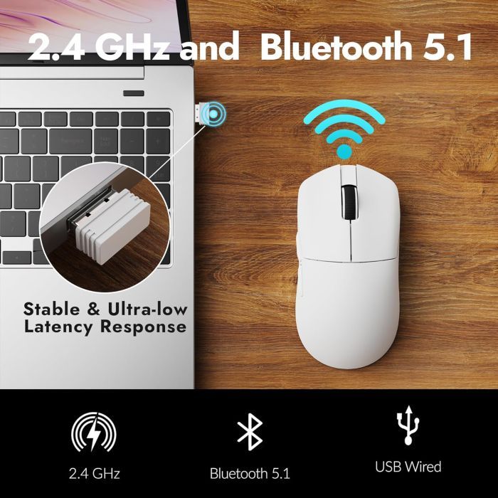 Мышка Lemokey G1 USB-A/USB-C/Wireless 8K White (G1-A2) изображение 2