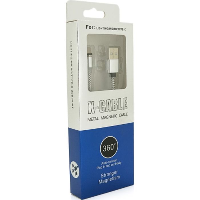 Дата кабель USB 2.0 to Lightning 1.0m 2A magnetic nylon black PiPo (18167) зображення 4