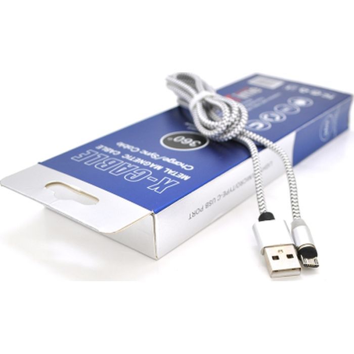 Дата кабель USB 2.0 to Lightning 1.0m 2A magnetic nylon black PiPo (18167) зображення 5