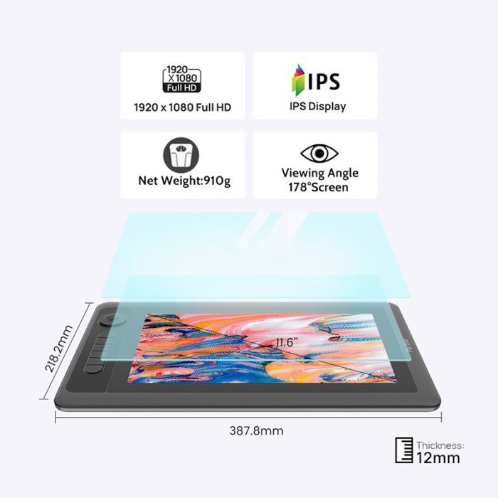 Графический планшет Parblo Coast 12 Pro Gen2 (COAST12PROG2) изображение 5