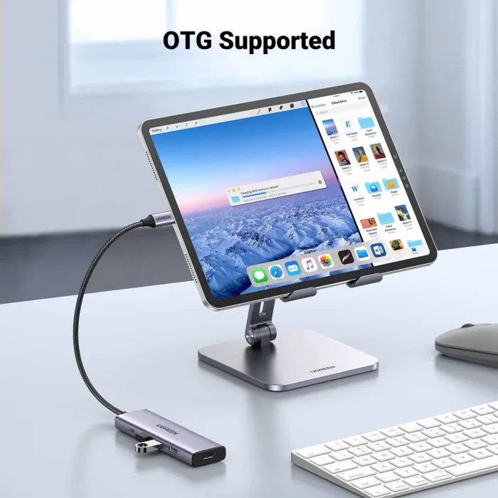 Концентратор Ugreen USB-C to HDMI + 3xUSB 3.0 + PD CM511 gray (15596) зображення 5 Концентратор Ugreen USB-C to HDMI + 3xUSB 3.0 + PD CM511 gray (15596) зображення 5