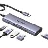 Концентратор Ugreen USB-C to HDMI + 3xUSB 3.0 + PD CM511 gray (15596) > ціни в Києві та Україні Концентратор Ugreen USB-C to HDMI + 3xUSB 3.0 + PD CM511 gray (15596)