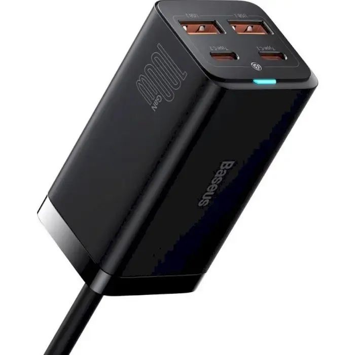 Зарядное устройство Baseus 2xUSB-C 100W + 2xUSB GaN black (CCGP000101) изображение 2