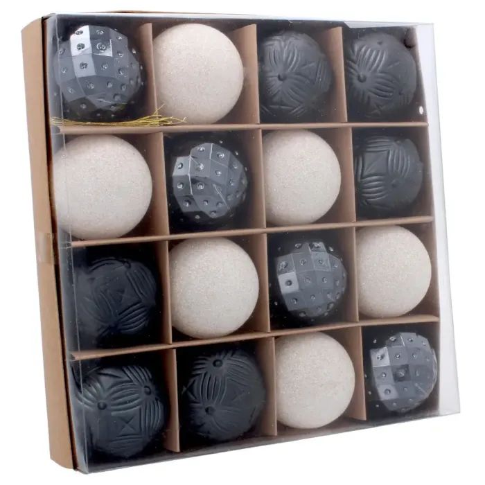 Елочная игрушка Chomik пластикові кульки компл. 16 шт, 6см, бордо (5900779853140_3)