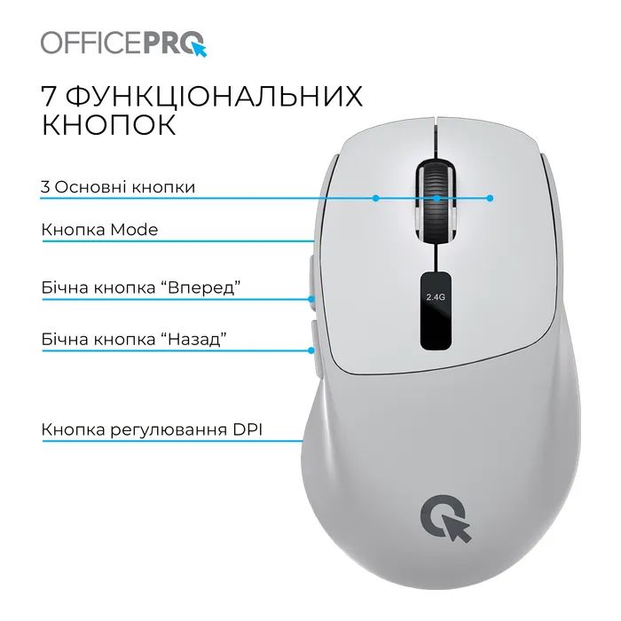 Мышка OfficePro M398B Wireless/Bluetooth Black (M398B) изображение 5