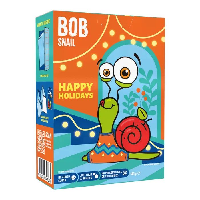 Конфета Bob Snail Рождественский бокс с игрушкой и наклейками 140 г (4820219347064)
