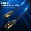 Патч-корд 0.5м, S/FTP cat 8 RJ-45 COPPER black Vention (IKGBD) зображення 2