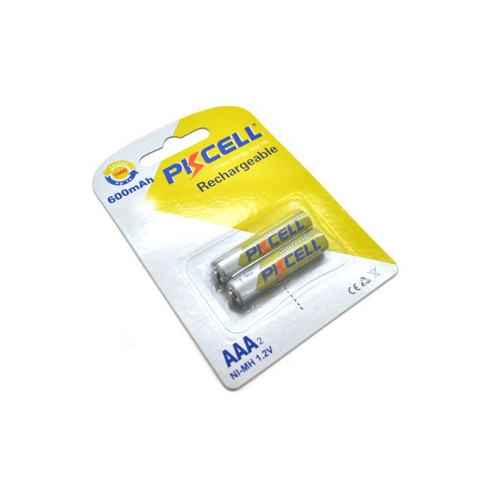Аккумулятор PkCell AAA R03 600mAh 1.2V NiMH Rechargeable Battery, 2шт/бл (PC/AAA600-2BR) изображение 2