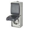 Розетка EMOS + вимикач прохідний вертикальний зовнішній сірий IP44 (A1396.4) изображение 2