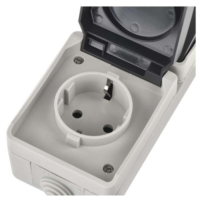 Розетка EMOS + вимикач прохідний вертикальний зовнішній сірий IP44 (A1396.4) изображение 6