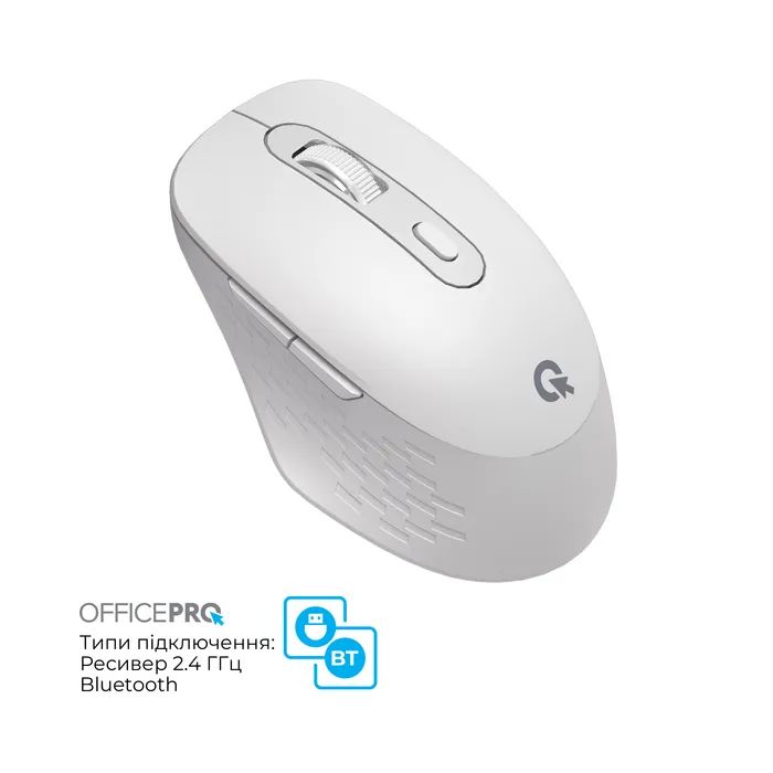 Мышка OfficePro M265W Wireless/Bluetooth Silent Click White (M265W) изображение 5