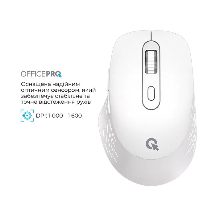 Мышка OfficePro M265W Wireless/Bluetooth Silent Click White (M265W) изображение 6
