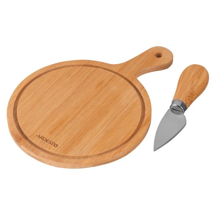 Доска для подачи Ardesto Midori, 2 предмети, 19.5х14х0.8см, бамбук, нержавіюча сталь (AR0935) изображение 2