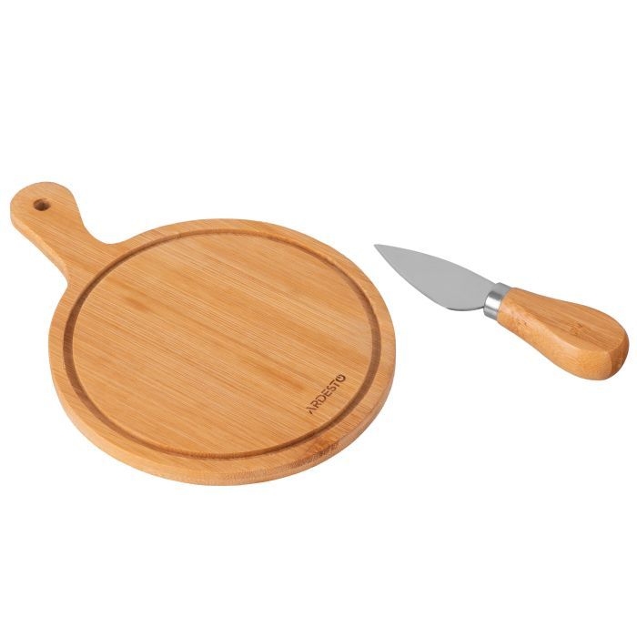 Доска для подачи Ardesto Midori, 2 предмети, 19.5х14х0.8см, бамбук, нержавіюча сталь (AR0935) изображение 3