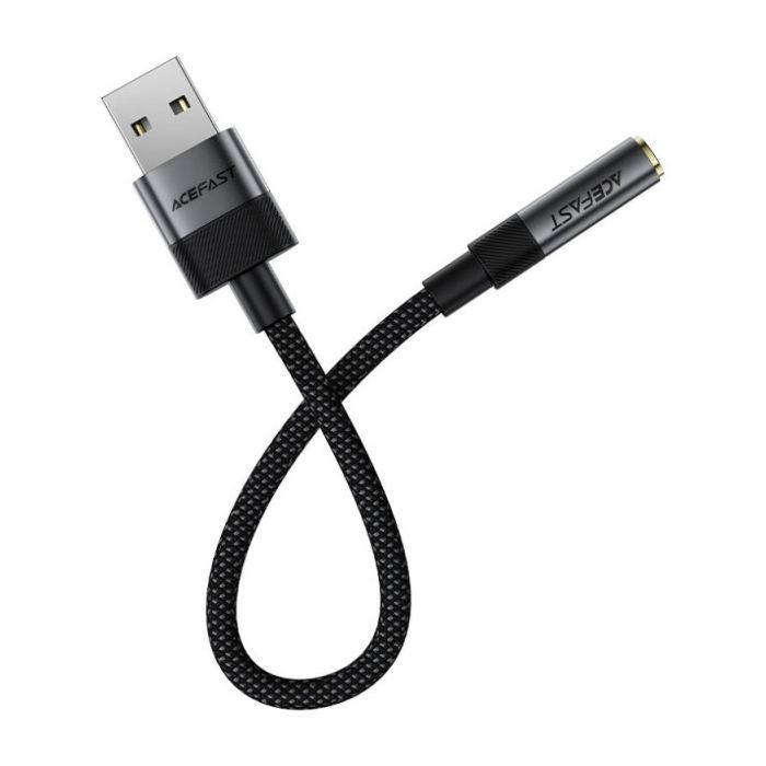 Перехідник USB AM to 3.5mm F 0.15m black Acefast (6974316285298) зображення 3