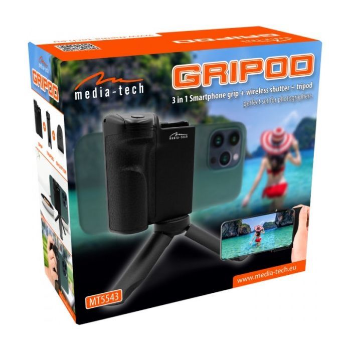 Штатив Media-Tech 3-in-1 Phone Tripod Stand with Bluetooth Remote Black (MT5543) изображение 9