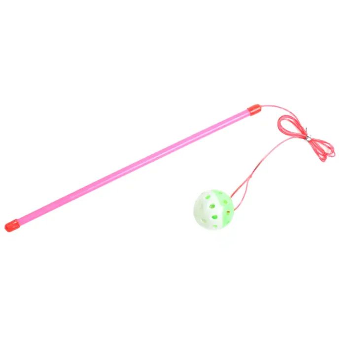 Игрушка для кошек "FOX" Удочка-дразнилка "Шар пластиковый сетчатый" (5901436131397)