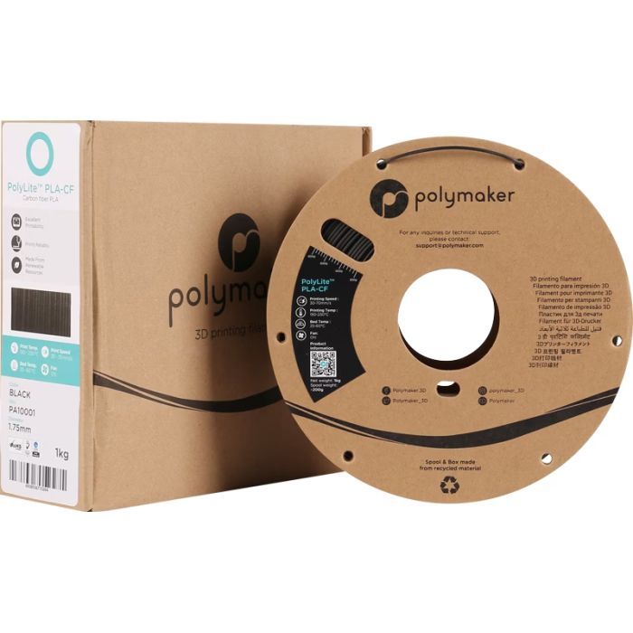 Пластик для 3D-принтера Polymaker PLA-CF POLYLITE 1,75mm 1kg BLACK (PA10001) изображение 2