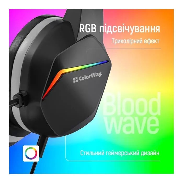 Наушники ColorWay Bloodwave LED Black (CW-HPG01BK) изображение 10