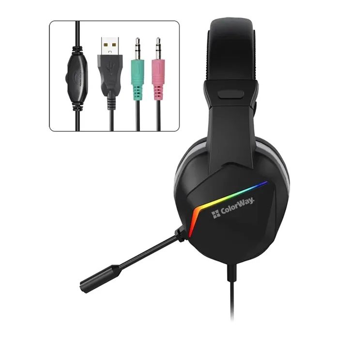 Наушники ColorWay Bloodwave LED Black (CW-HPG01BK) изображение 2