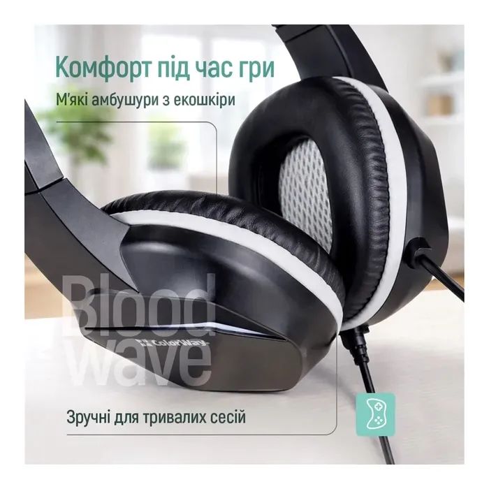 Наушники ColorWay Bloodwave LED Black (CW-HPG01BK) изображение 8