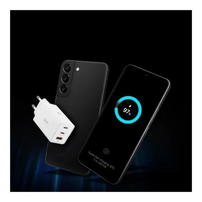 Зарядное устройство Spigen 2xUSB-C PD + 1xUSB 67W black (ACH09458) изображение 4
