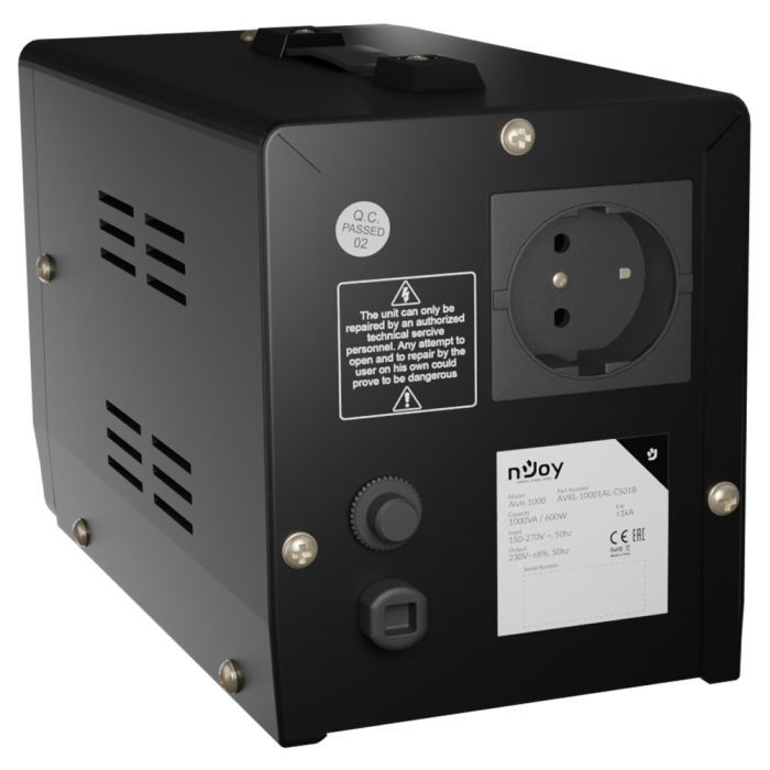 Стабилизатор напряжения nJoy Alvis 1000 (AVRL-10001AL-CS01B) AVR, 1 розетка (Alvis 1000) изображение 5