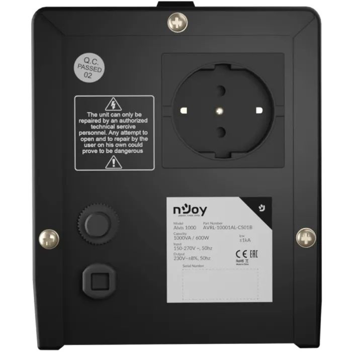 Стабилизатор напряжения nJoy Alvis 1000 (AVRL-10001AL-CS01B) AVR, 1 розетка (Alvis 1000) изображение 6