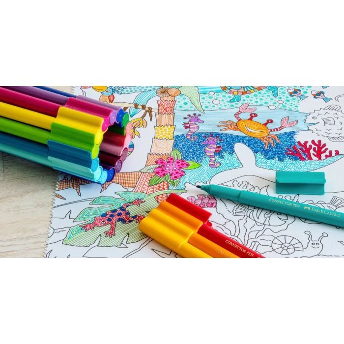 Фломастеры Faber-Castell в пластиковом чемоданчике Connector, 60 цветов (25594) изображение 10