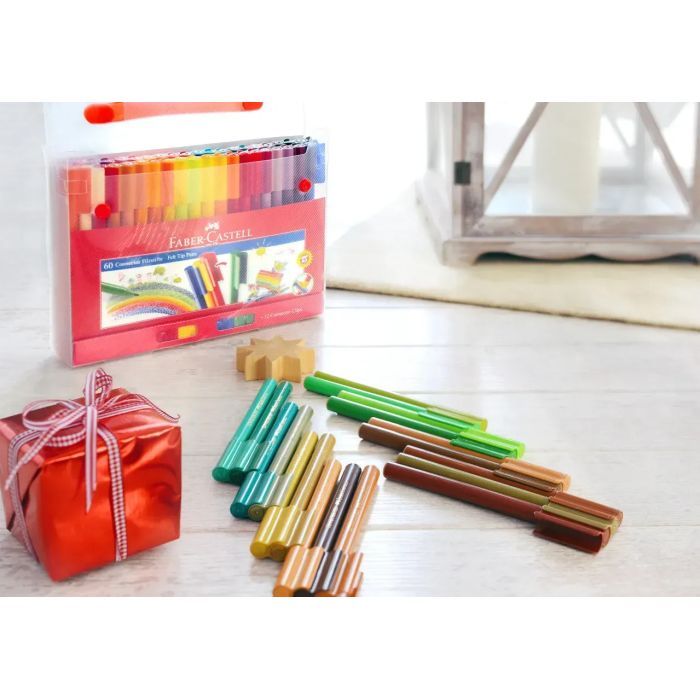 Фломастеры Faber-Castell в пластиковом чемоданчике Connector, 60 цветов (25594) изображение 8