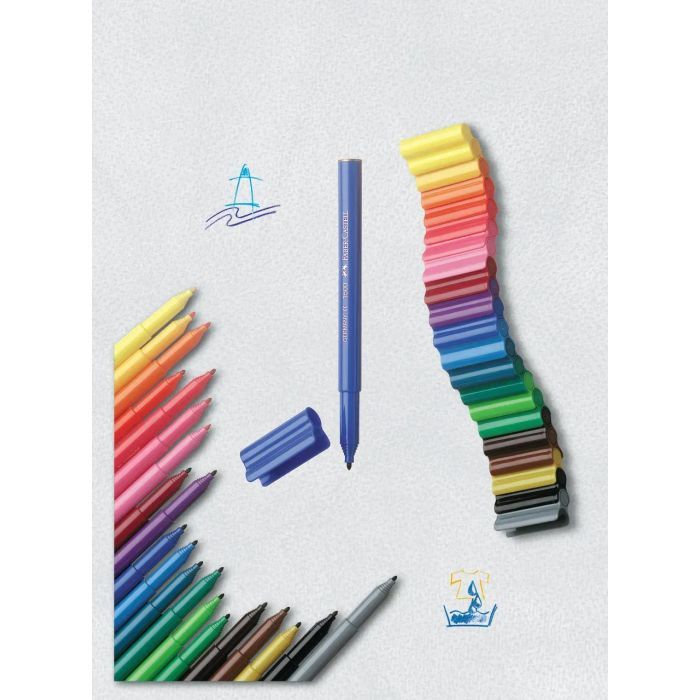 Фломастеры Faber-Castell в пластиковом чемоданчике Connector, 60 цветов (25594) изображение 9