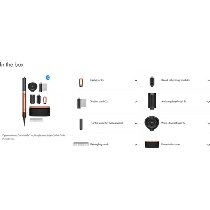 Стайлер Dyson HS09 Airwrap Co-anda2x Curly to Coily Amber Silk (143161-01) изображение 5