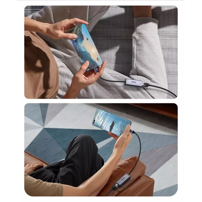 Переходник USB-C to RJ45 Ethernet 1000Mbps gray Ugreen (40322) изображение 3