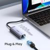 Переходник USB-C to RJ45 Ethernet 1000Mbps gray Ugreen (40322) изображение 7