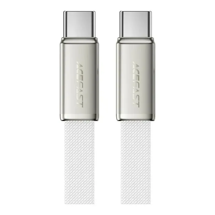 Дата кабель USB-C to USB-C 1.2m 60W 3A nylon white Acefast (6974316286257)