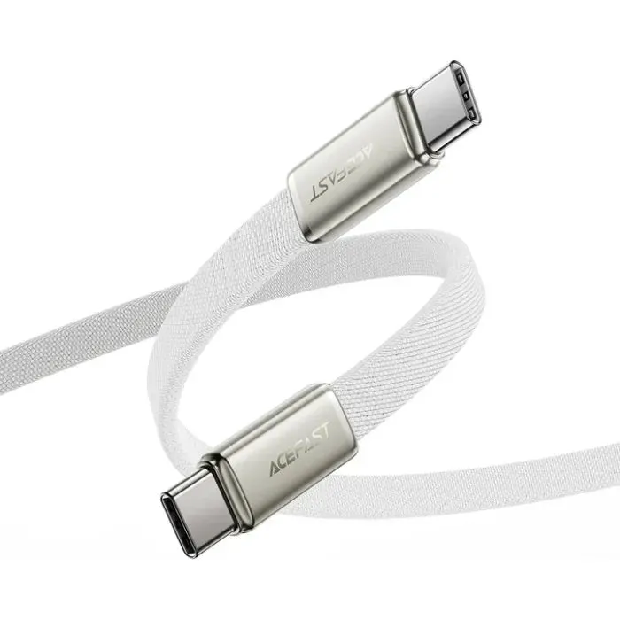 Дата кабель USB-C to USB-C 1.2m 60W 3A nylon white Acefast (6974316286257) изображение 3