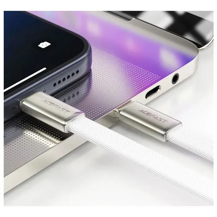 Дата кабель USB-C to USB-C 1.2m 60W 3A nylon white Acefast (6974316286257) изображение 6