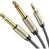 Кабель мультимедійний 3.5mm M to 2x6.35mm M 1.0m gray Ugreen (UGR-10613)
