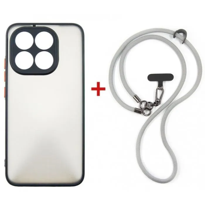 Чохол до мобільного телефона Dengos Case + Cross-body Strap Xiaomi 15T Black+Grey (DG-KM-CCRB-55)